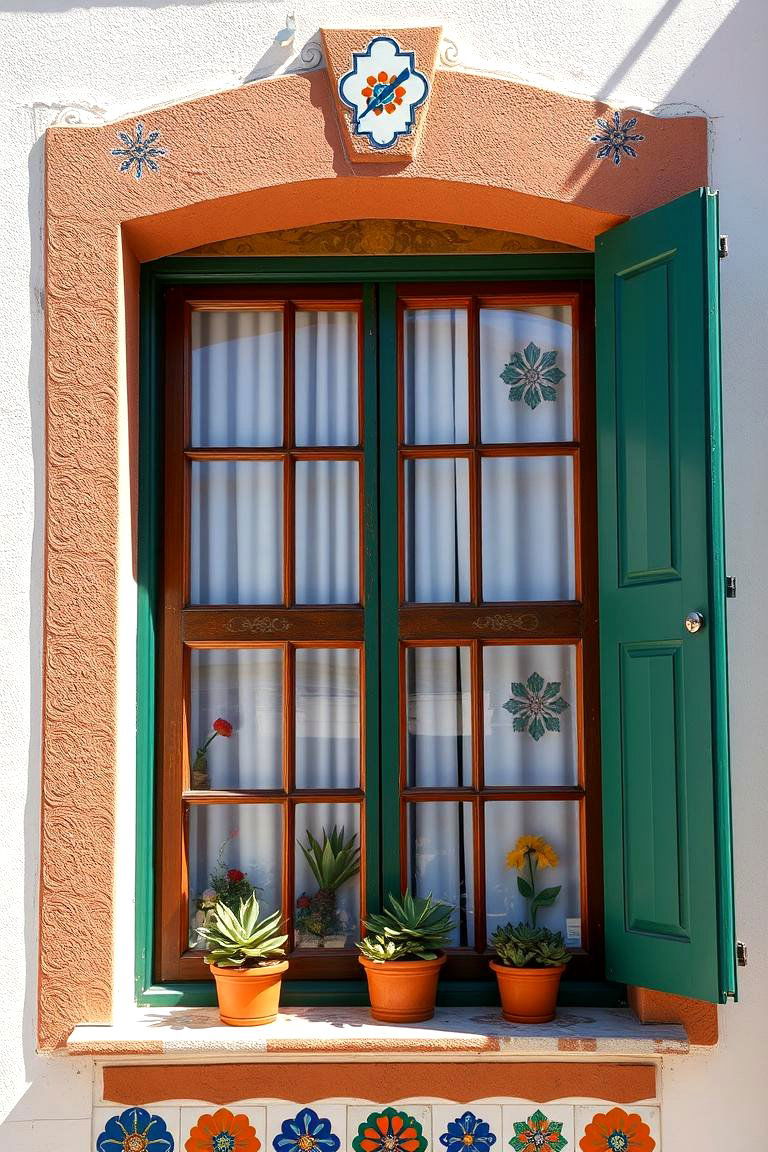 Vibrant Tile Accents - 24 spanish style windows