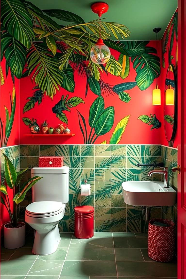 Vibrant Tropical Colors - 24 Tropical Bathroom Ideas