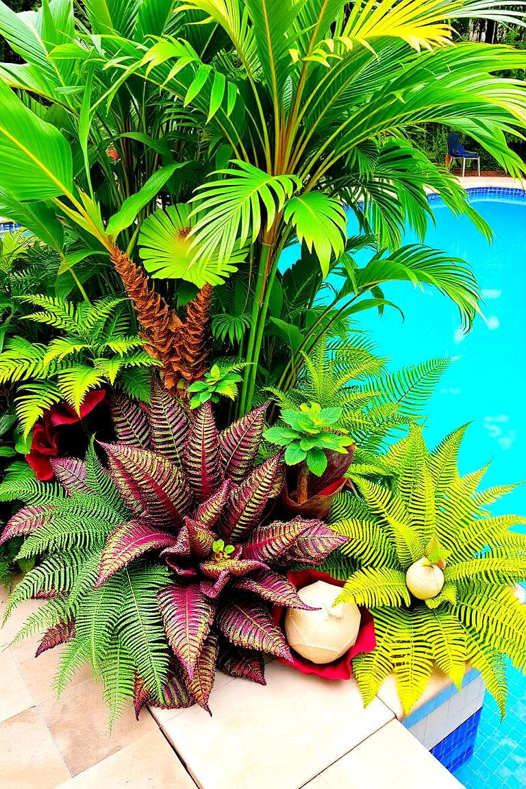 Vibrant Tropical Foliage - 24 Tropical Pool Landscaping Ideas