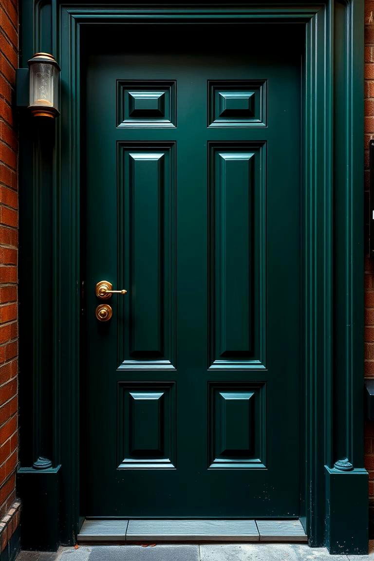 Vibrant Urban Statement - 24 Dark Green Front Door Ideas