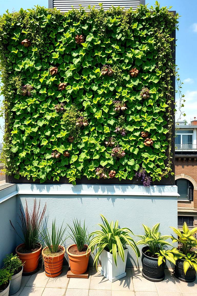 Vibrant Vertical Garden Wall - 24 Residential Rooftop Design Ideas