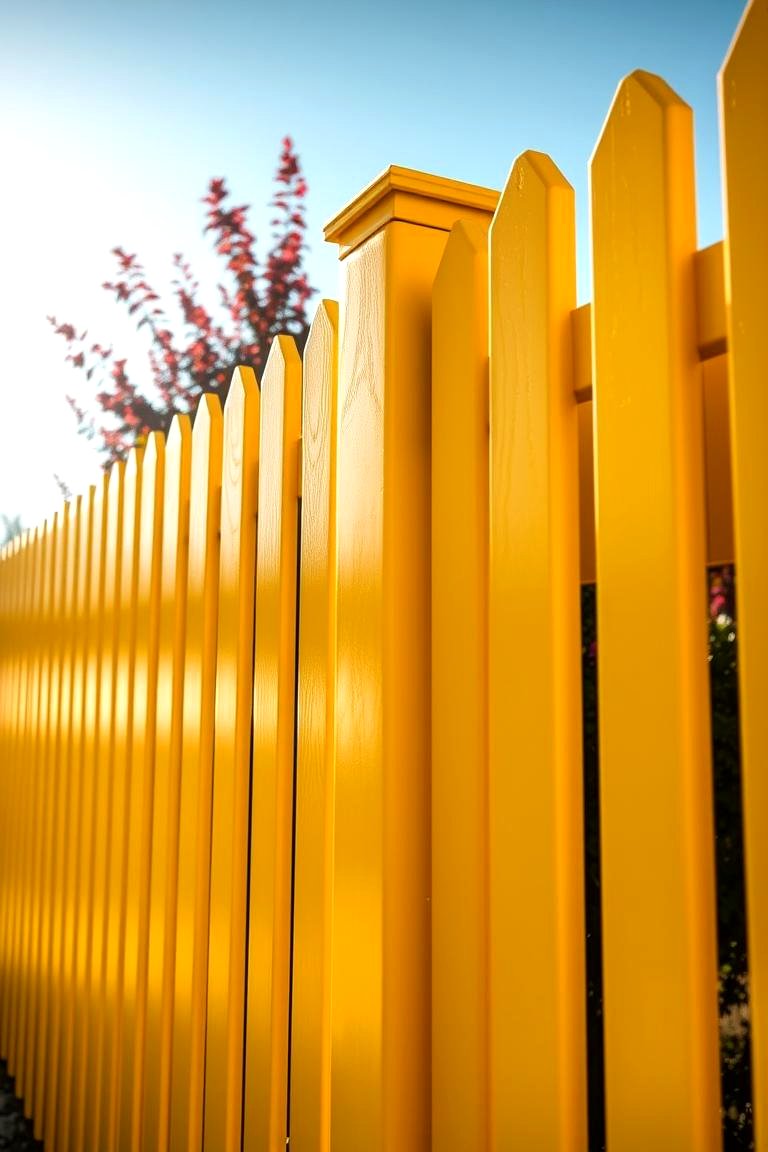 Vibrant Yellow Vinyl Fence - 24 Vinyl Fence Colors