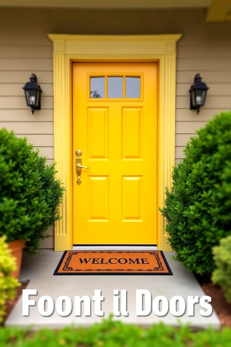 Vibrant Yellow for a Sunny Cheerful Entrance - 24 Front Door Color Ideas