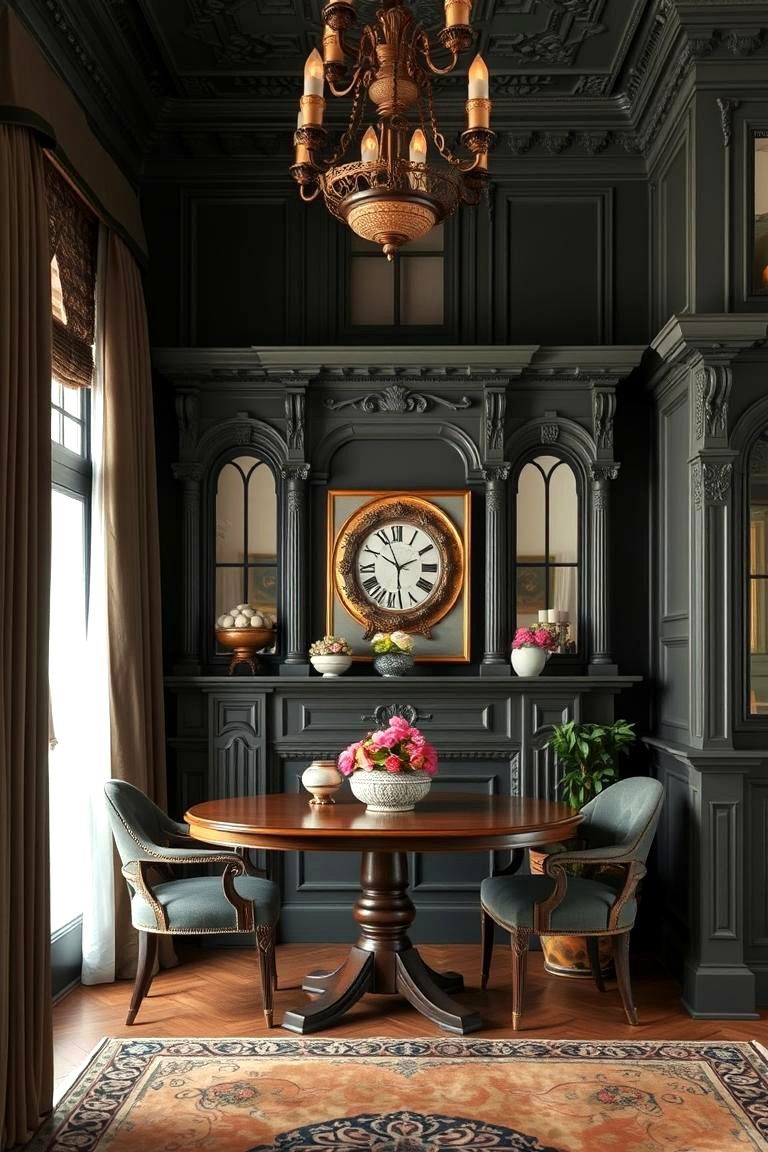 Victorian Elegance in Dark Olive Design - 24 Dark Olive Green House Designs