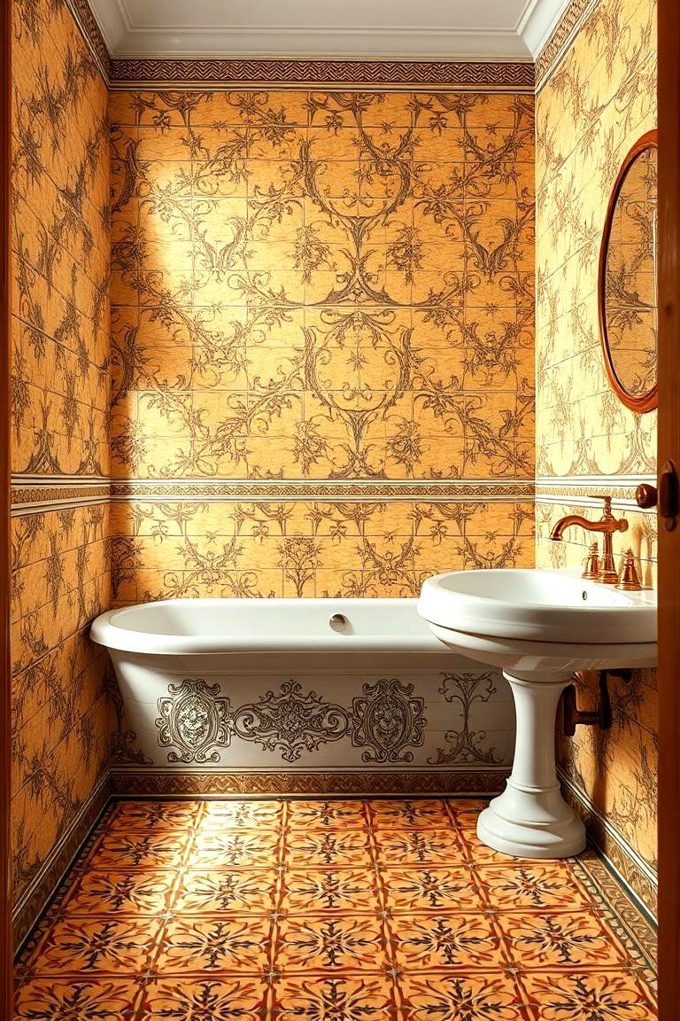 Victorian Elegance with Vintage Tiles - 24 Victorian Bathroom Ideas