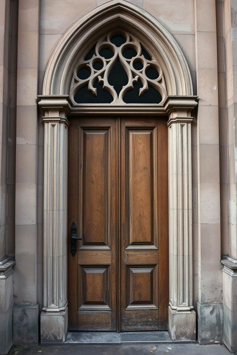 Victorian Gothic Door with Faded Finishes - 24 Gothic Front Door Ideas