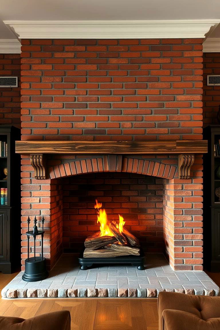 Victorian Inspired Brick Fireplace - 24 Brick Fireplace Ideas