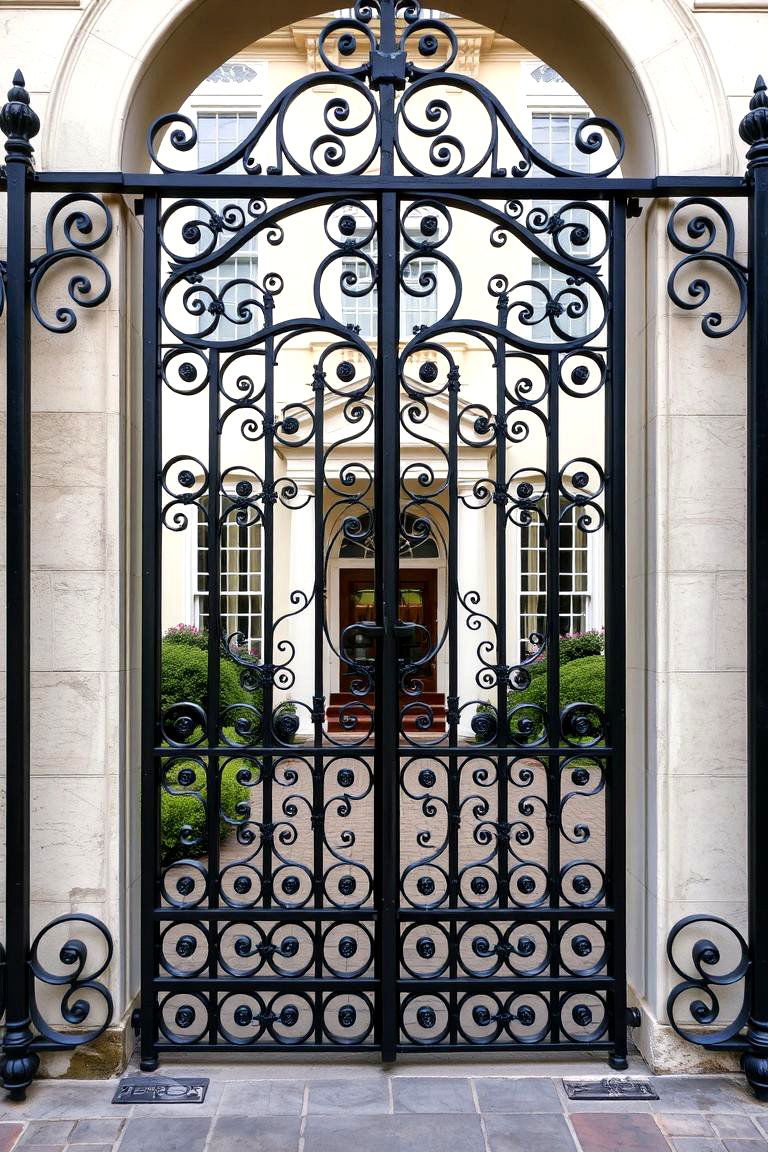 Victorian Style Gate with Decorative Scrolls - 24 Fence Gate Ideas