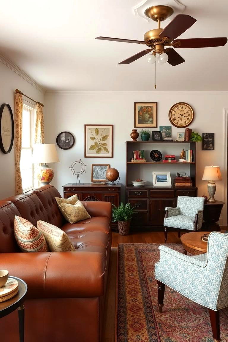 Vintage Accents - 24 Brown Leather Couch Living Room Ideas