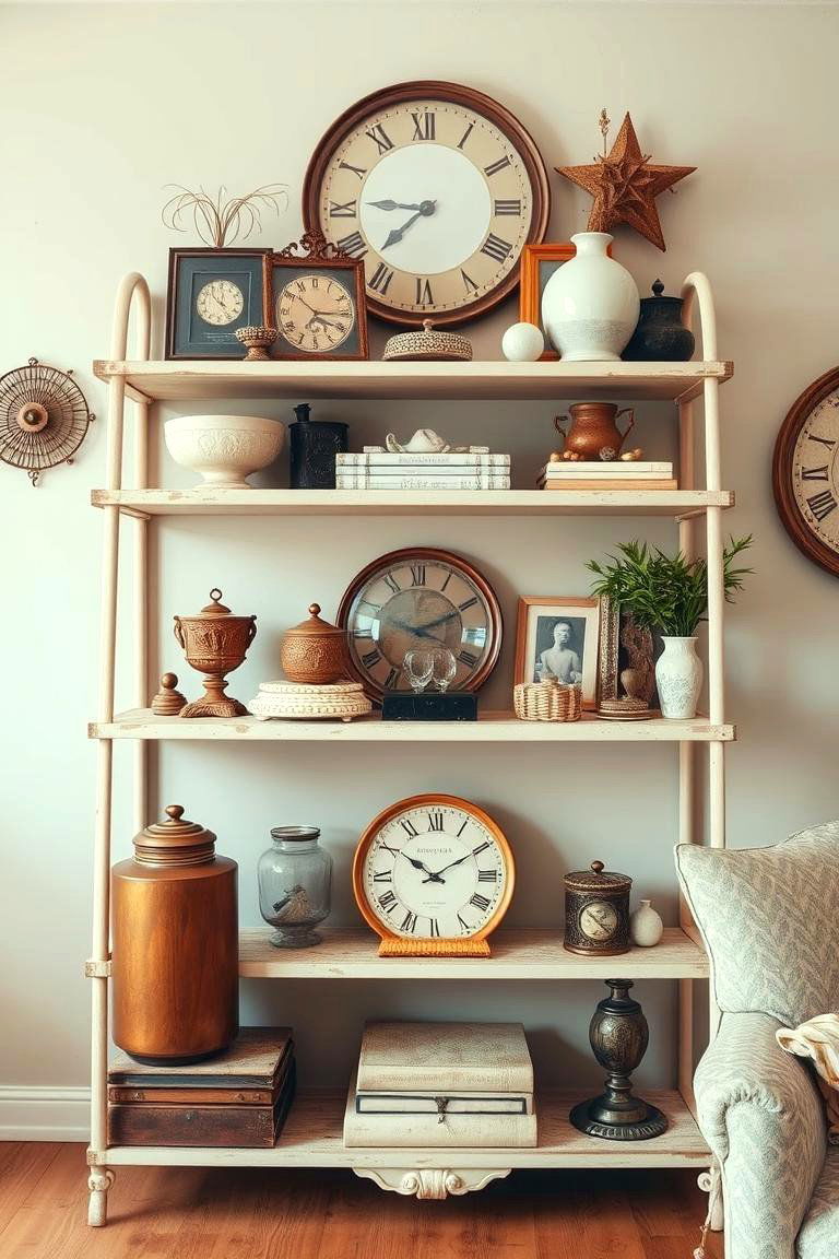 Vintage Accents on Shelves - 24 Shelf Decor Ideas