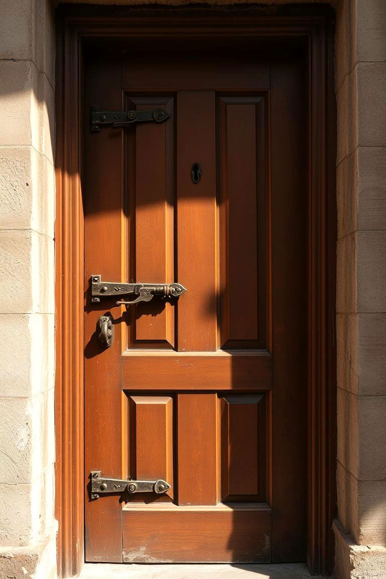 Vintage Allure with Antique Hardware - 24 Brown Front Door Ideas