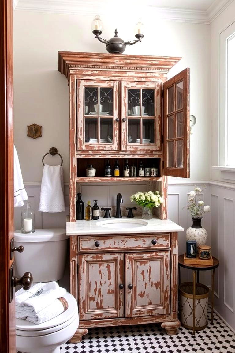 Vintage Apothecary Cabinet - 24 Quirky Bathroom Ideas