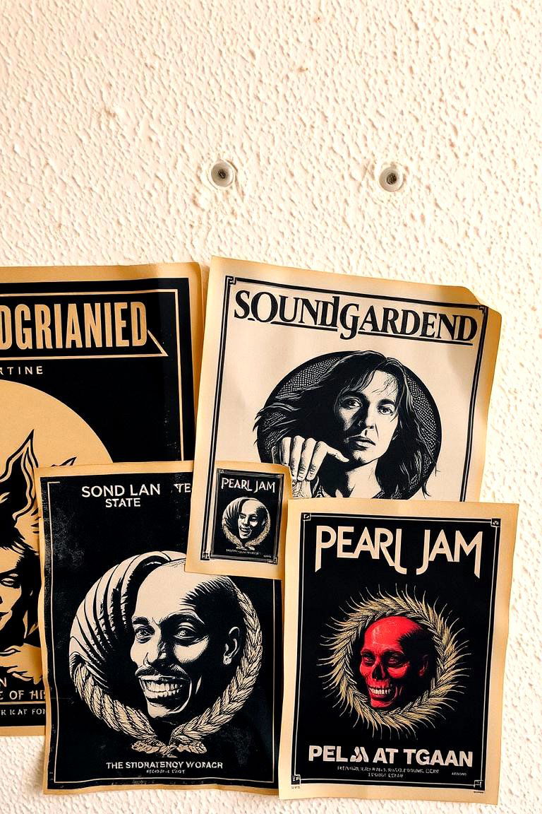 Vintage Band Posters - 24 Grunge Aesthetic Room Decor Ideas