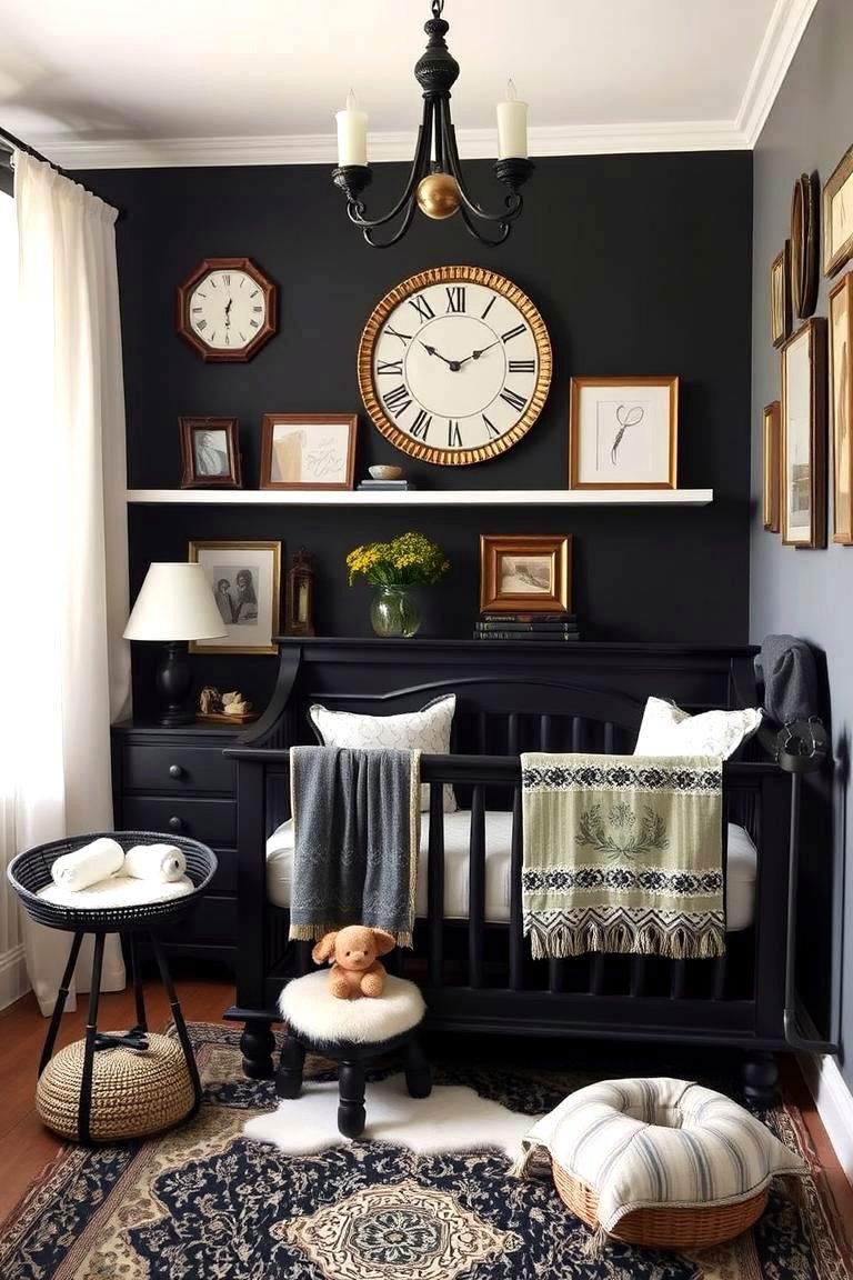 Vintage Black Elements - 24 Black Nursery Ideas