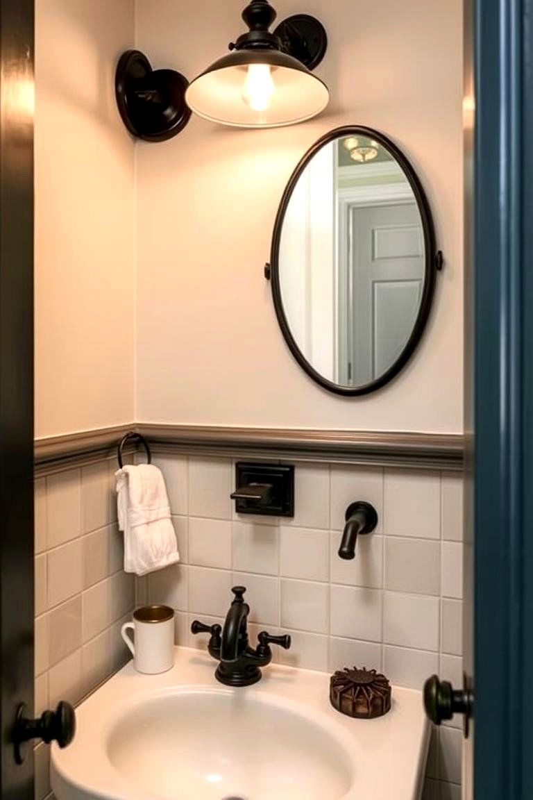 Vintage Black Fixtures Powder Room - 24 black powder room ideas