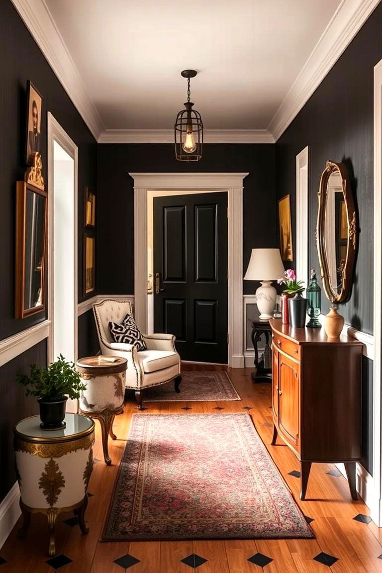 Vintage Black and White Contrast - 24 Black and White Entryway Design Ideas