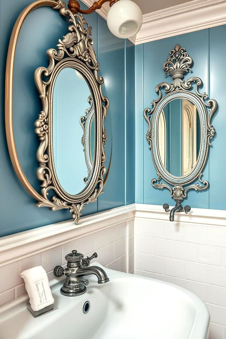 Vintage Blue and White Bathroom - 24 Blue and White Bathroom Ideas
