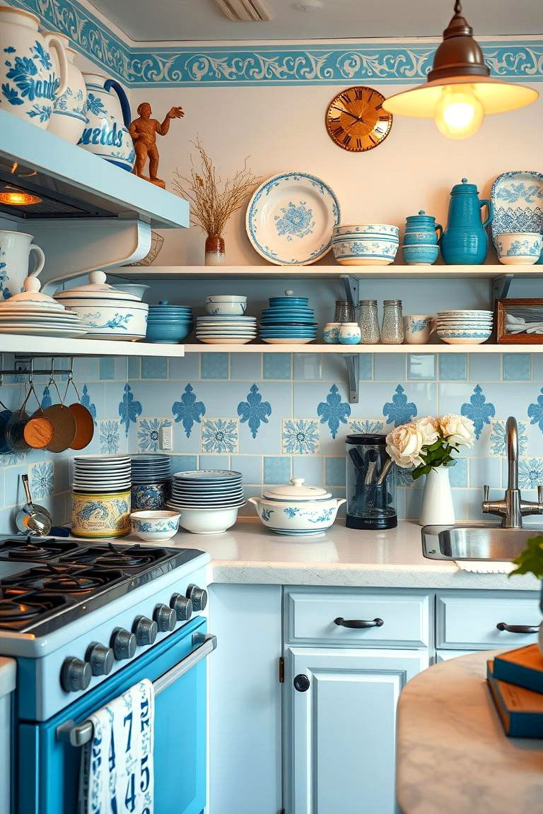 Vintage Blue and White Details - 24 Blue and White Kitchen Ideas