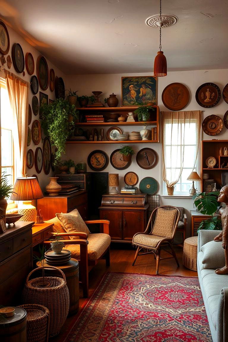 Vintage Boho Treasure Finds - 24 Black Boho Living Room Ideas