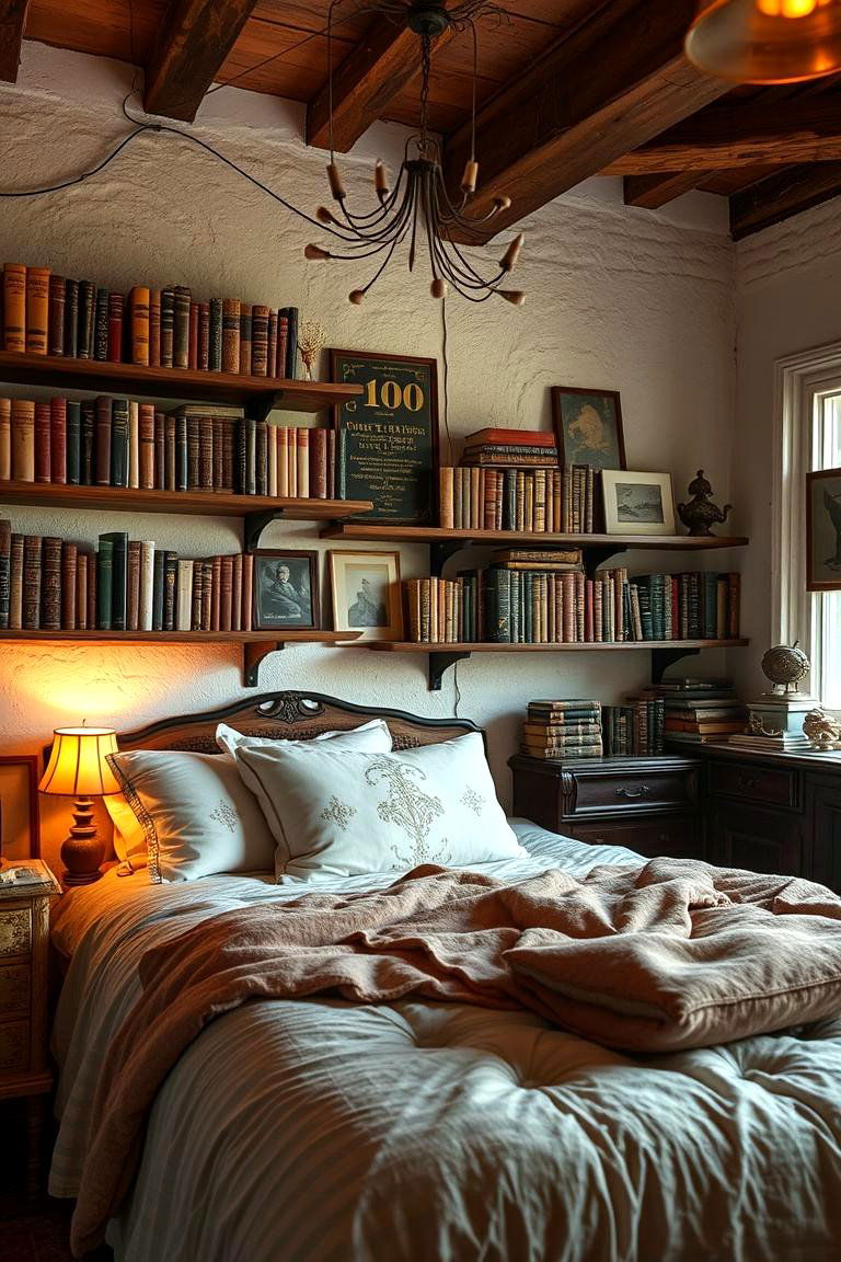 Vintage Books and Curated Collections - 24 Cottagecore Bedroom Ideas