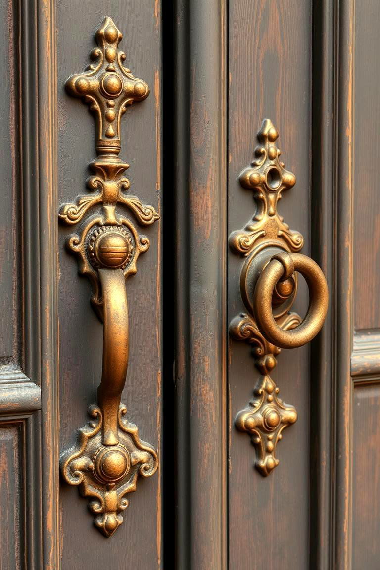Vintage Brass Hardware - 24 Mediterranean Front Door Ideas