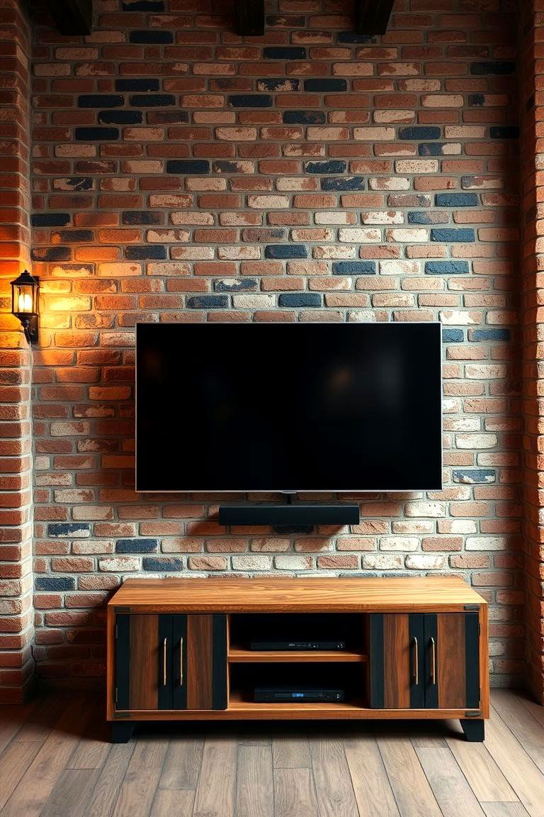Vintage Brick Finish - 24 Tv Accent Wall Ideas