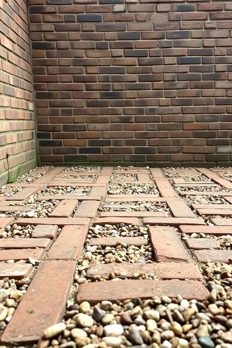 Vintage Brick and Gravel Fusion - 24 Gravel Driveway Edging Ideas