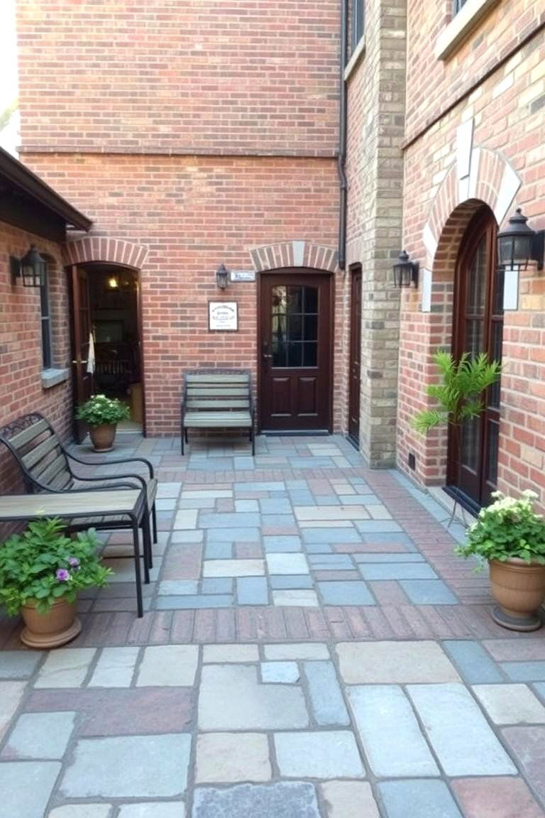 Vintage Brick and Stone Mix - 24 Stone Patio Ideas