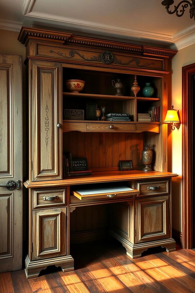 Vintage Built in Desk - 24 Built-in Desk Ideas