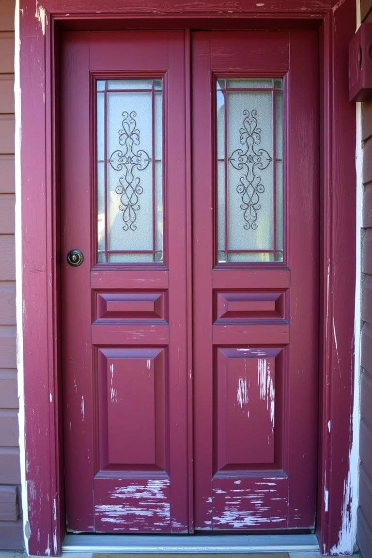 Vintage Burgundy Charm - 24 Burgundy Front Door Ideas