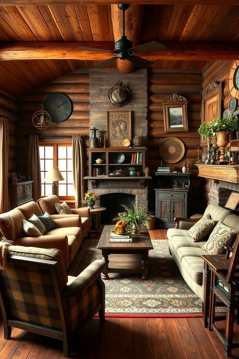 Vintage Cabin Decor - 24 Cabin Living Room Ideas