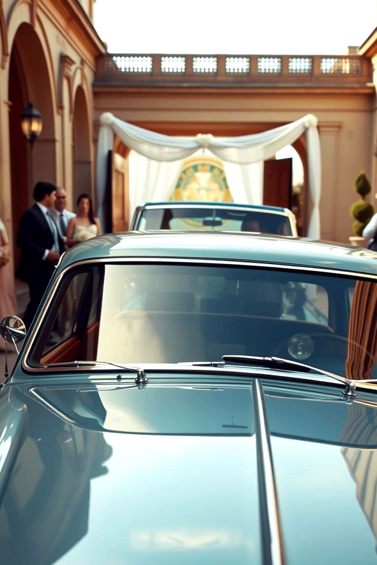 Vintage Car Arrivals - 24 Great Gatsby Wedding Ideas