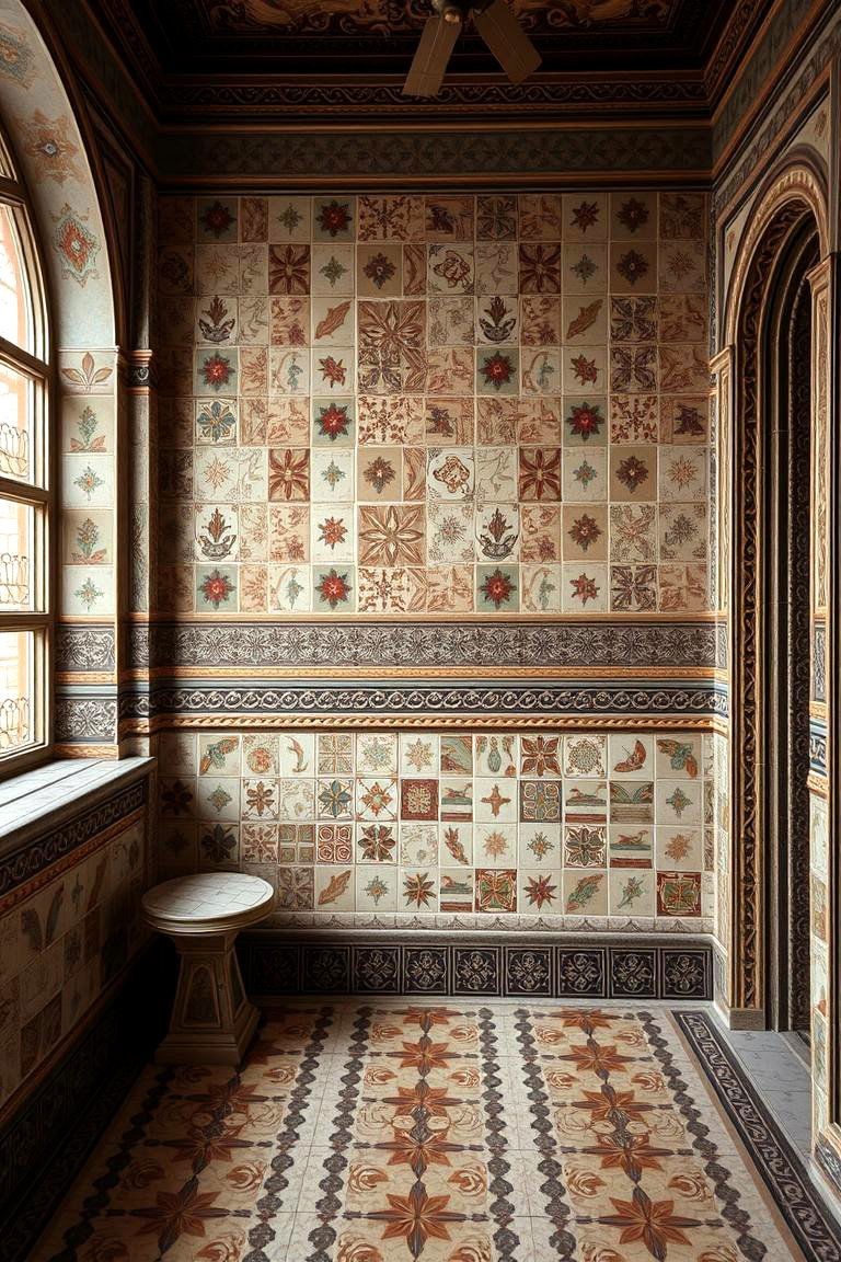 Vintage Ceramic Tile Patterns - 24 Tuscan Living Room Ideas