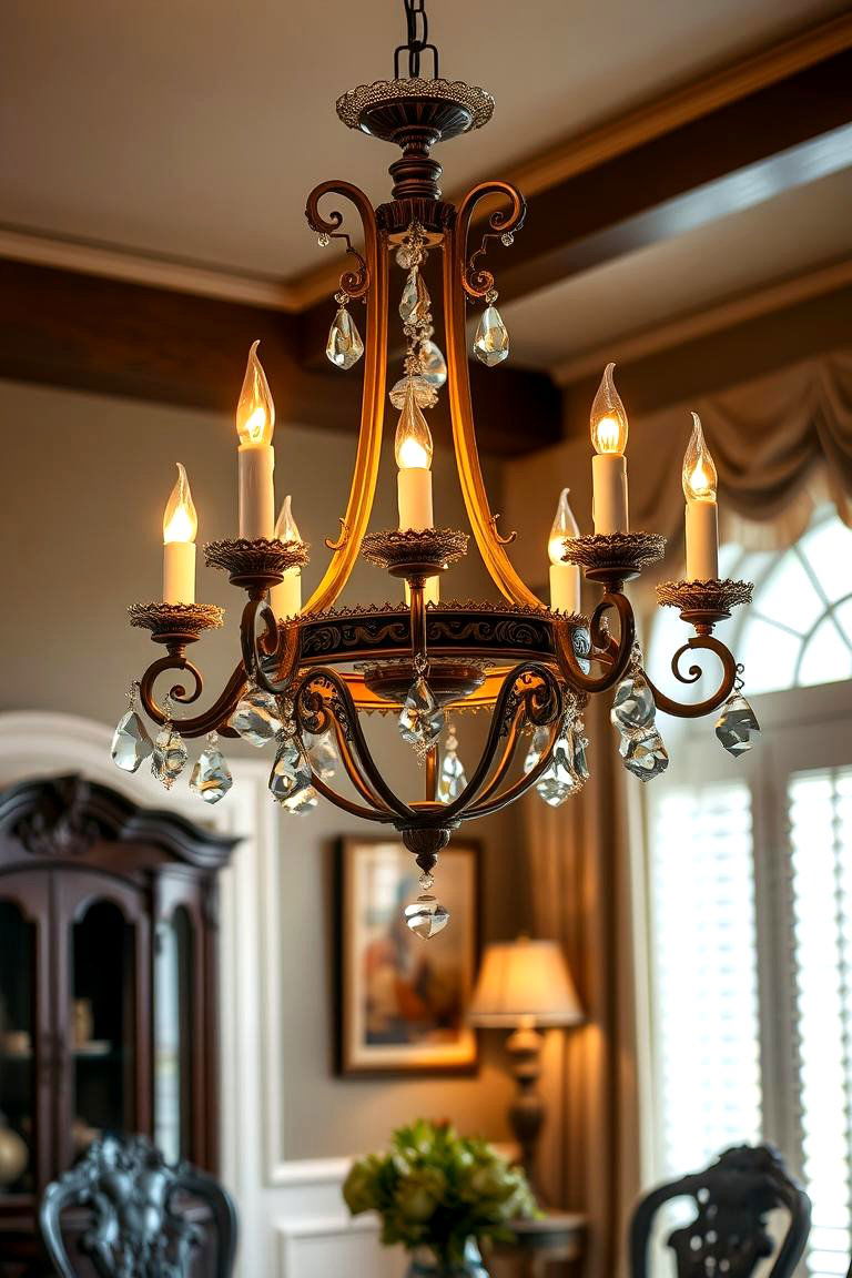 Vintage Chandeliers - 24 Boho Cottage Style Decor Ideas