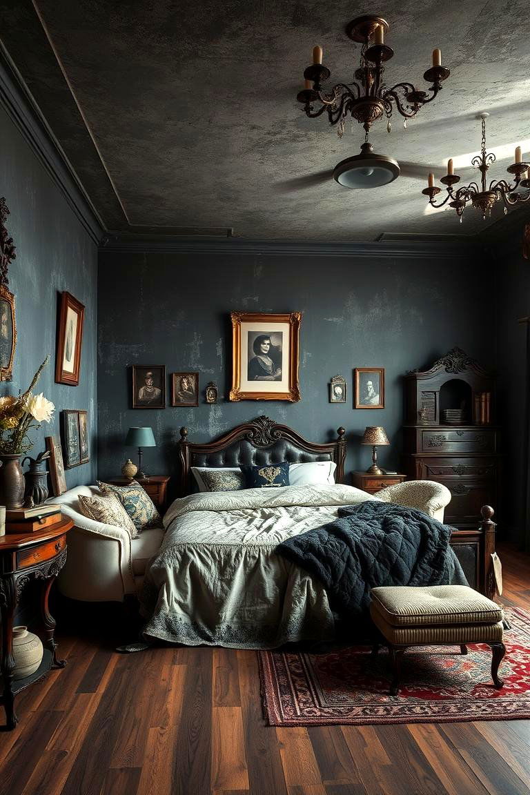Vintage Charcoal Appeal - 24 Charcoal Bedroom Ideas