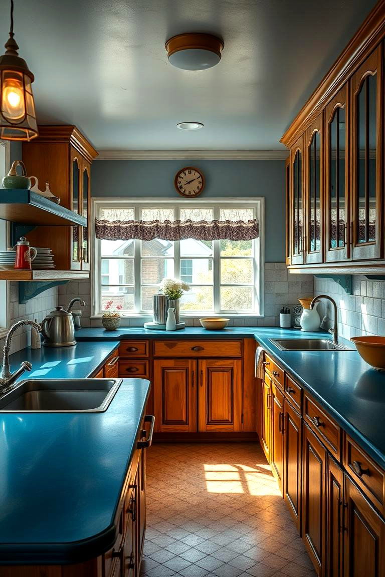 Vintage Charm - 24 kitchens with blue countertops