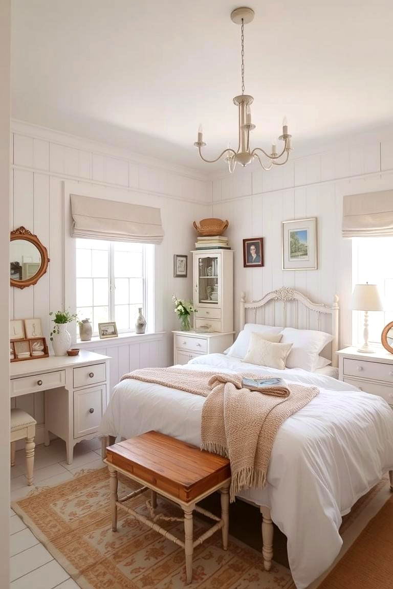 Vintage Charm Elements - 24 Small White Bedroom Ideas