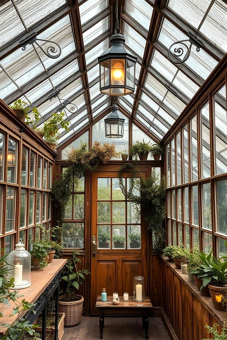 Vintage Charm Greenhouse - 24 Greenhouse Room Ideas