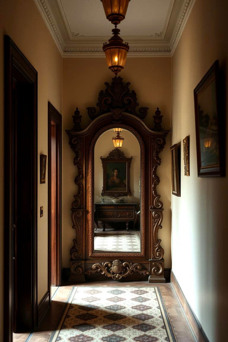Vintage Charm Mirror - 24 hallway mirror ideas