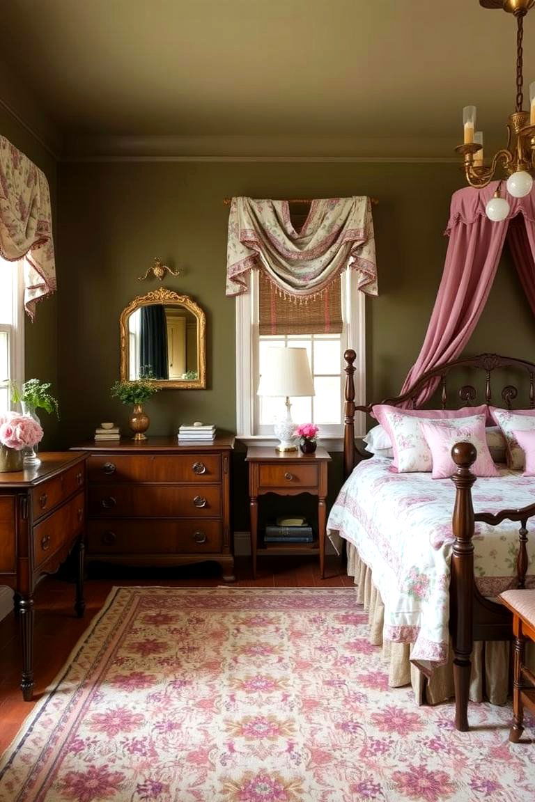 Vintage Charm Revival - 24 Pink and Green Bedroom Ideas