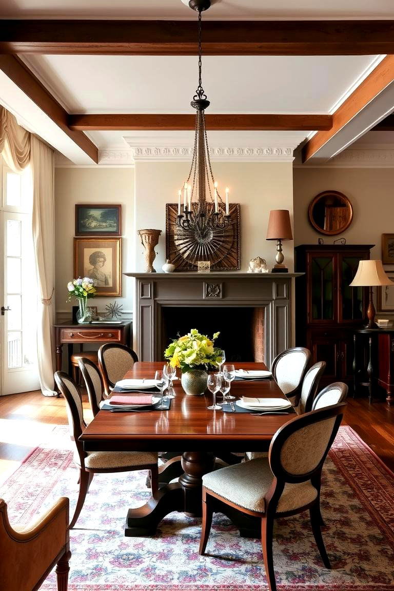 Vintage Charm and Modern Comfort - 24 Dining Room With Fireplace