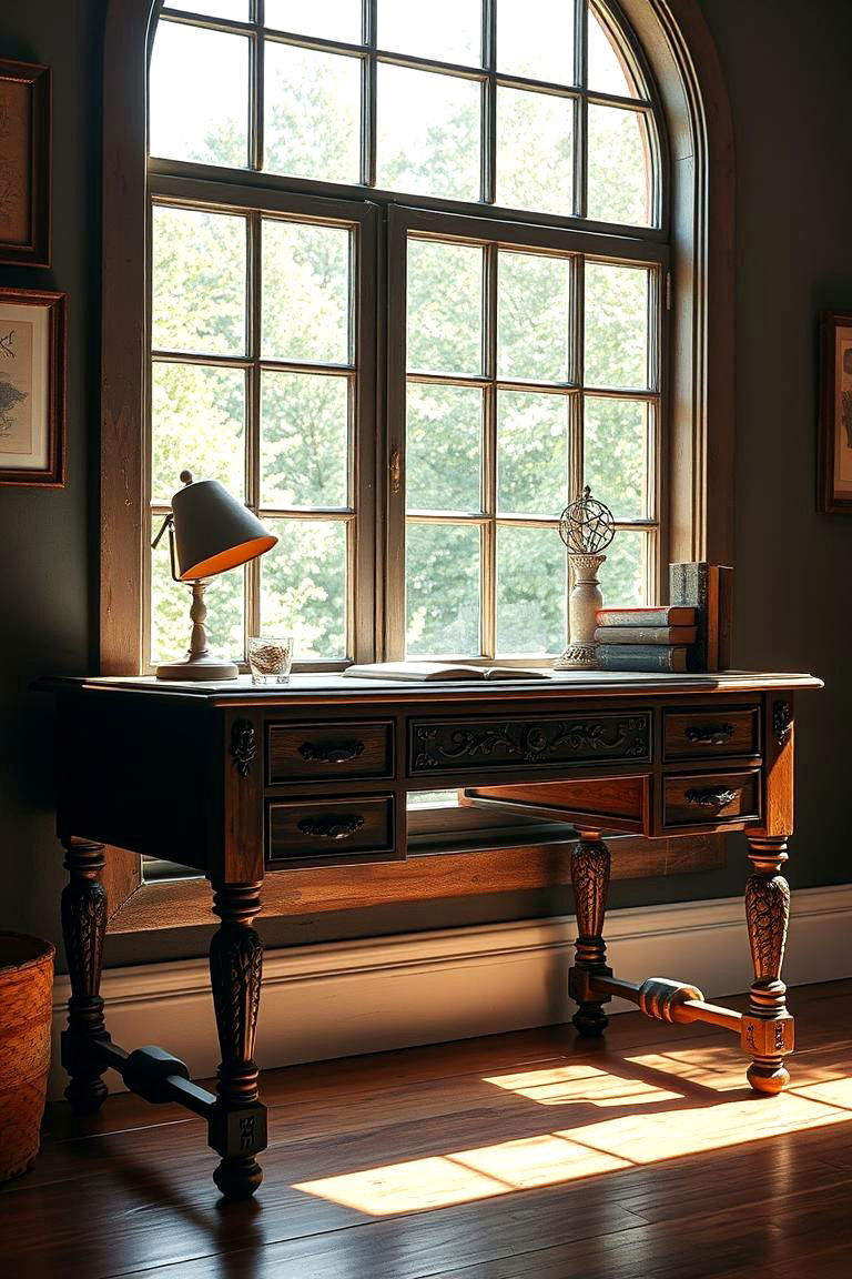 Vintage Charm by the Window - 24 Desk in Front of Window Ideas