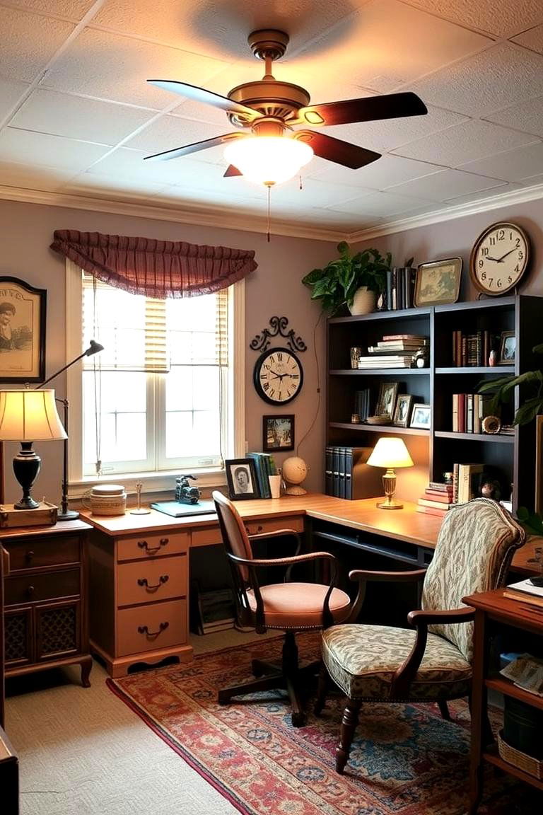 Vintage Charm - 24 basement office ideas