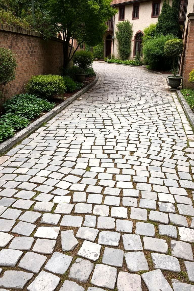 Vintage Cobblestone Charm - 24 driveway entrance ideas