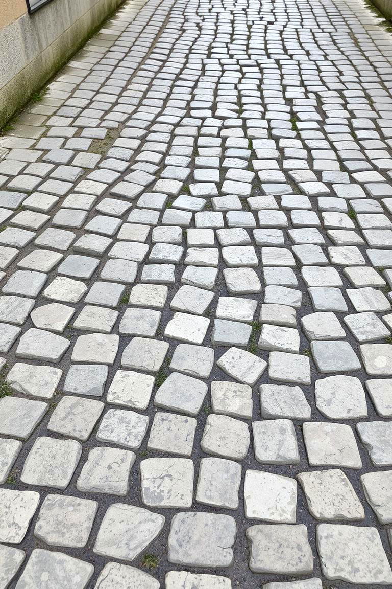 Vintage Cobblestone Lane - 24 Cobble Stone Walkway Ideas