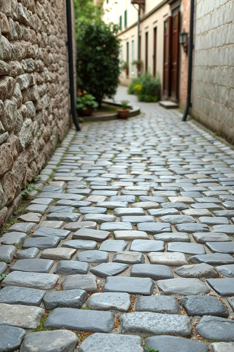 Vintage Cobblestone Walkway - 24 walkway ideas