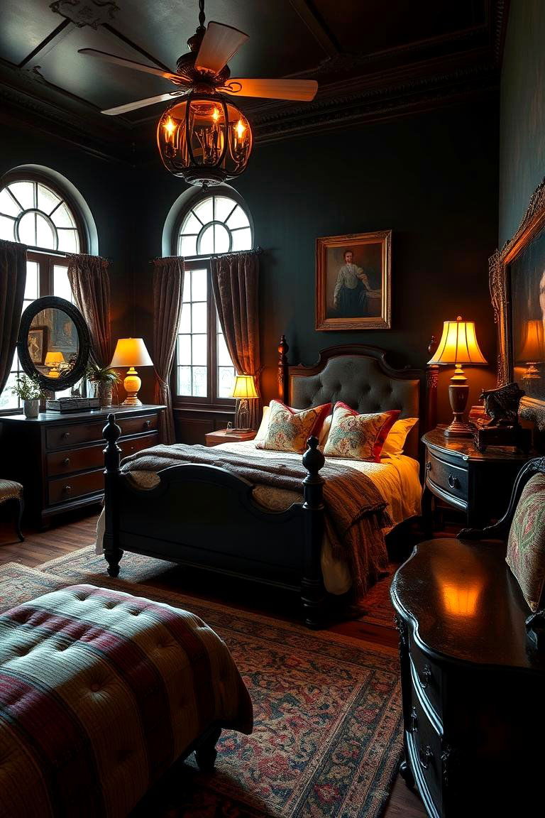 Vintage Dark Charm - 24 Dark Bedroom Ideas