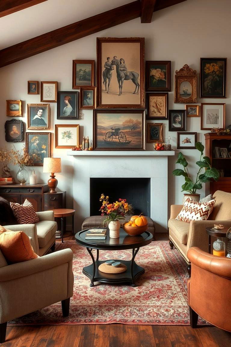 Vintage Decor Touches - 24 Fall Living Room Ideas