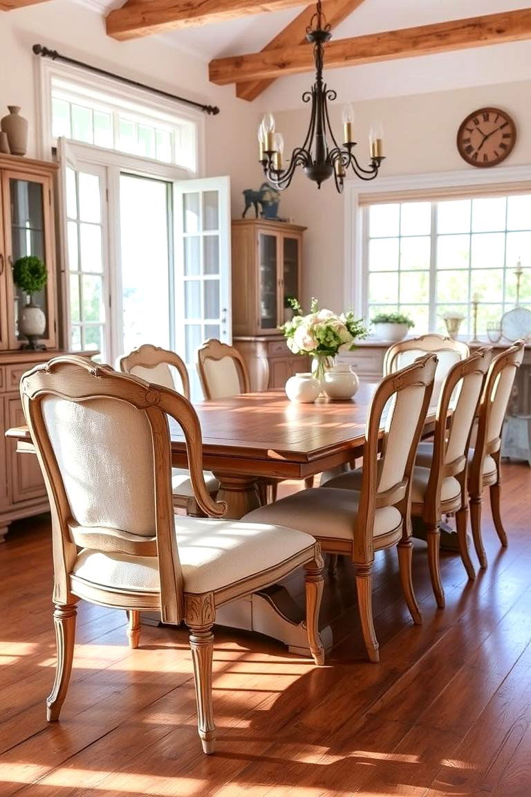 Vintage Dining Chairs - 24 French Country Dining Room Ideas