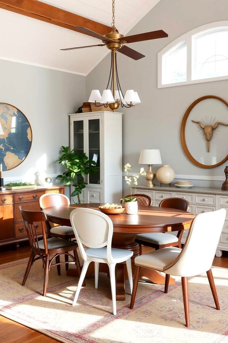 Vintage Dining Sets with Modern Twist - 24 Boho Dining Room Ideas